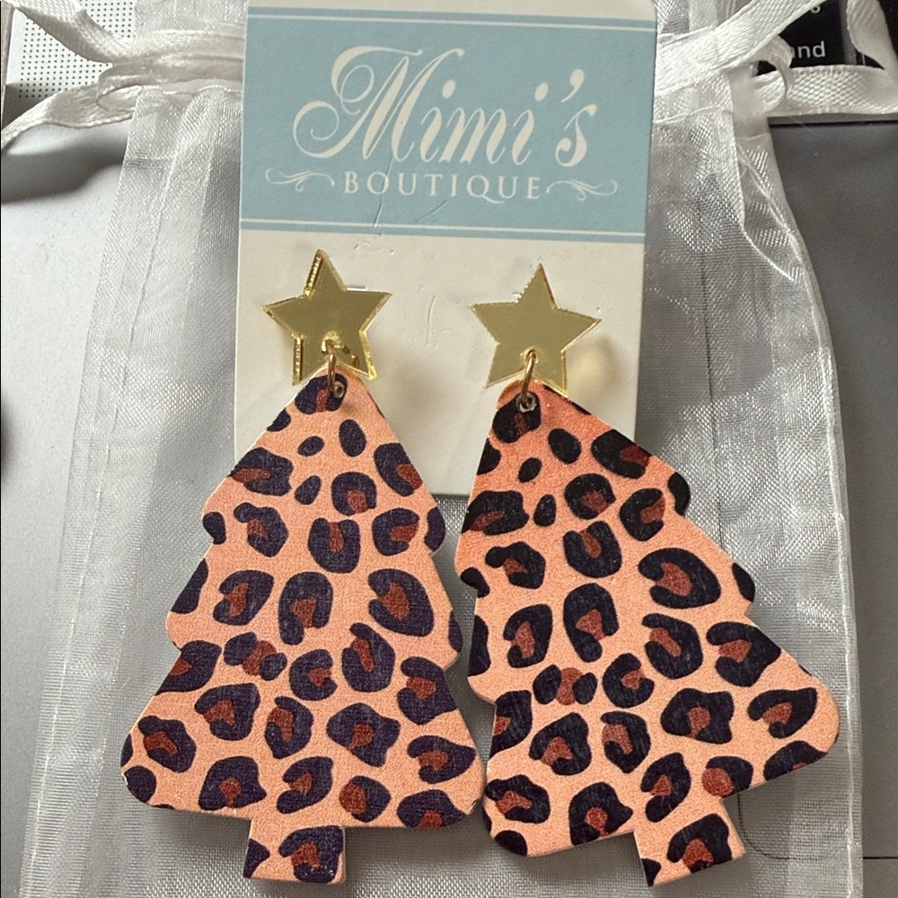 Leopard Print Tree Earrings